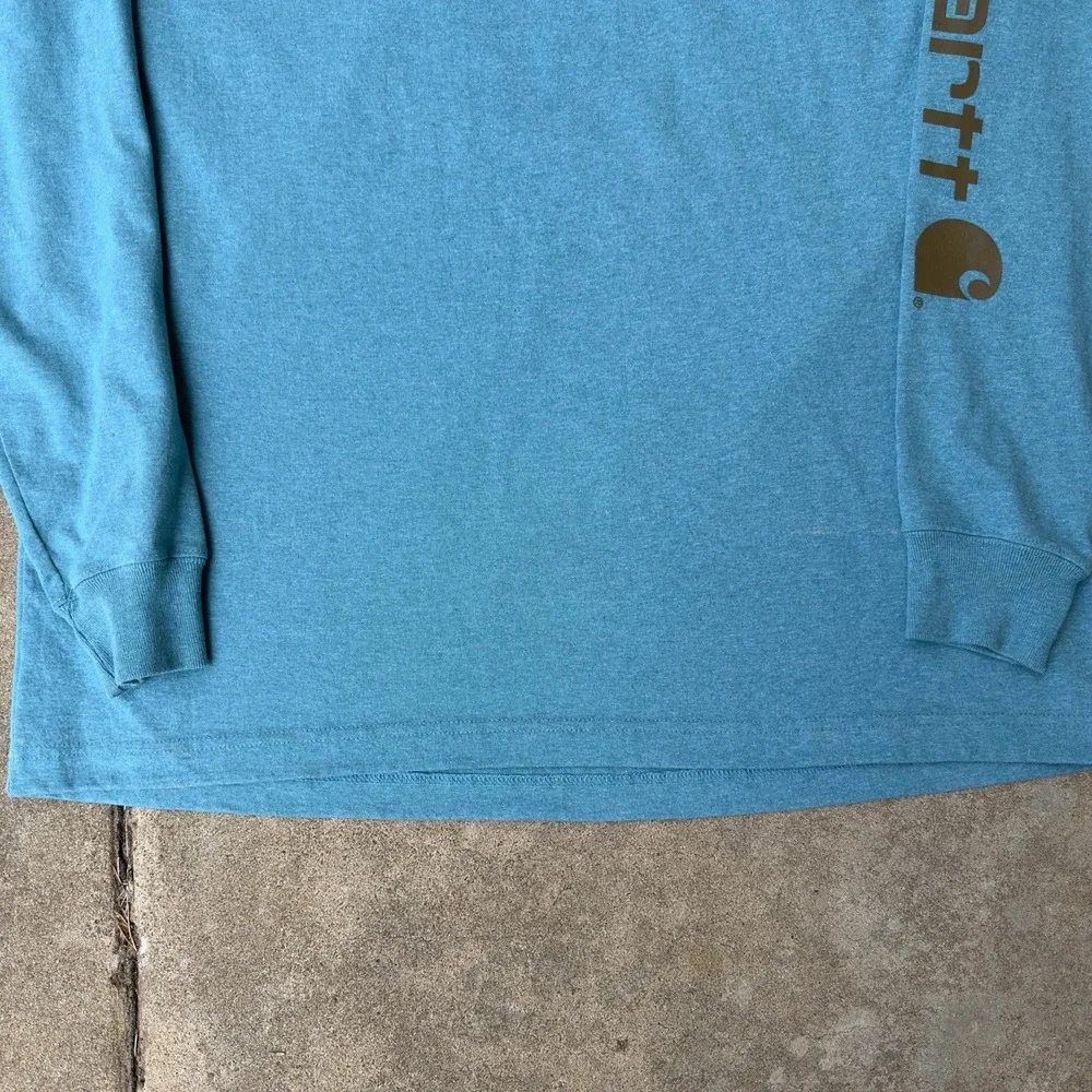 Carhartt‎ Loose Fit Heavyweight Long Sleeve Logo Original Blue Men's Large